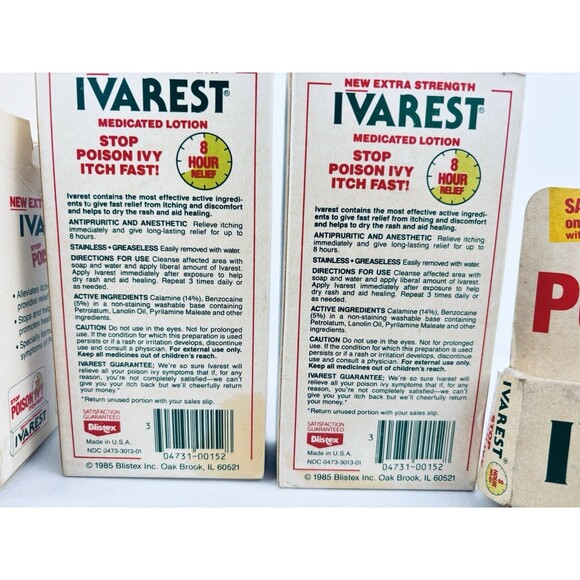 Lot Of Vintage Ivarest Poison Ivy Medicated Lotion - 1985 1986 - Blistex - NOS - Picture 8 of 16